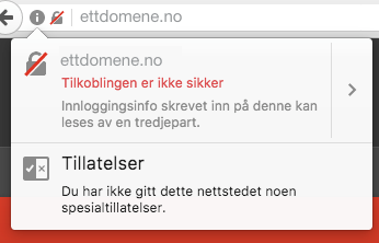 Sikkerhetsvarsel fra nettleser